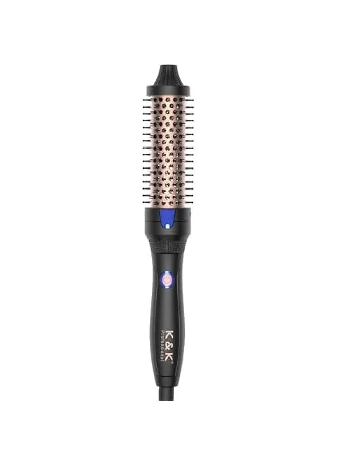 1.25 Inch Ceramic Tourmaline Ionic Heated Curling Brush for Root Volume and Loose Curls-1