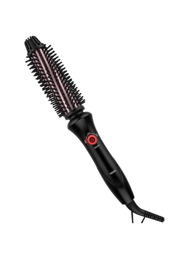 1 Inch Heated Styling Round Brush Curling Iron for Short Hair Dual Voltage Anti-Scald 3 Temperature Settings Travel Hot Curling Brush.-1