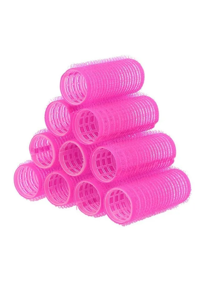 10-Piece Large Self Grip Hair Curl Roller Pink-1