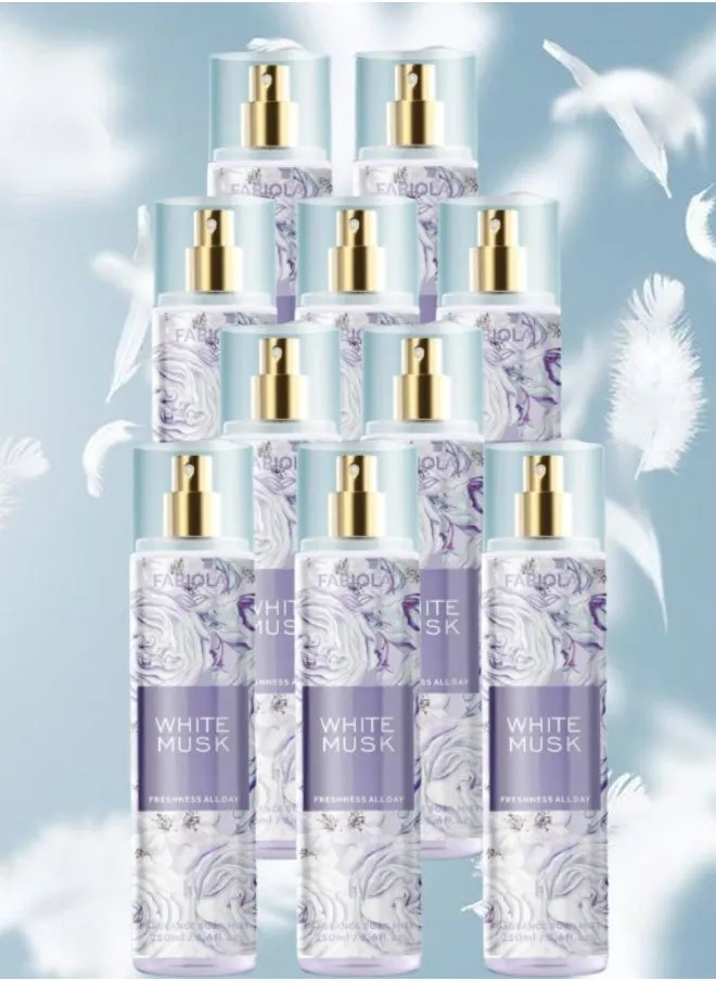 10 Pieces White Musk Body Mist 250ML-1