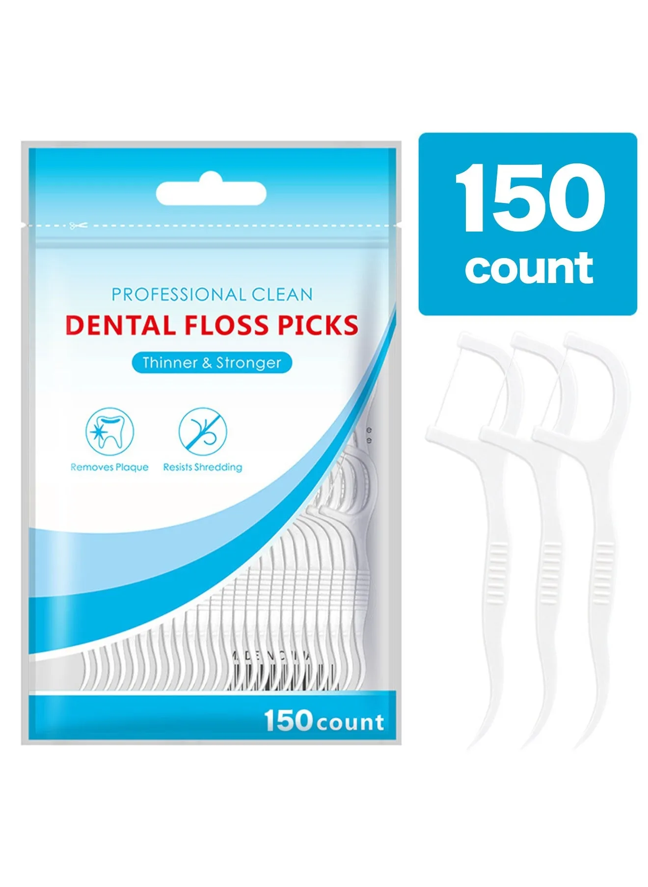 150-pcs dental floss toothpick,teeth stick,tooth picks,floss picks,teeth cleaning，family size (150 picks)-1