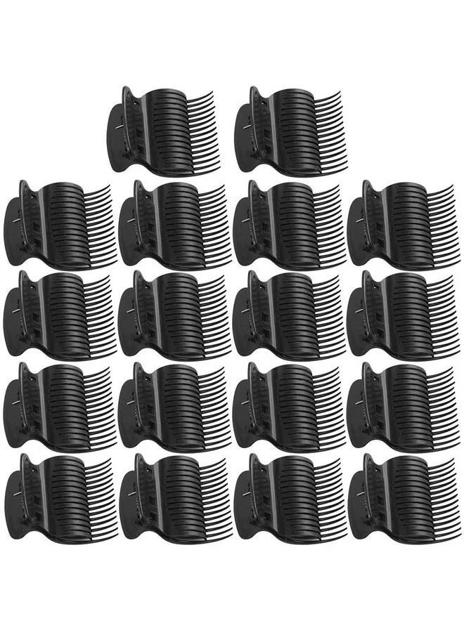 18 Pieces Hot Roller Clips Plastic Hair Curler Claw Clips Replacement Roller Clips For Small Medium Large And Jumbo Hair Rollers (Black)-1