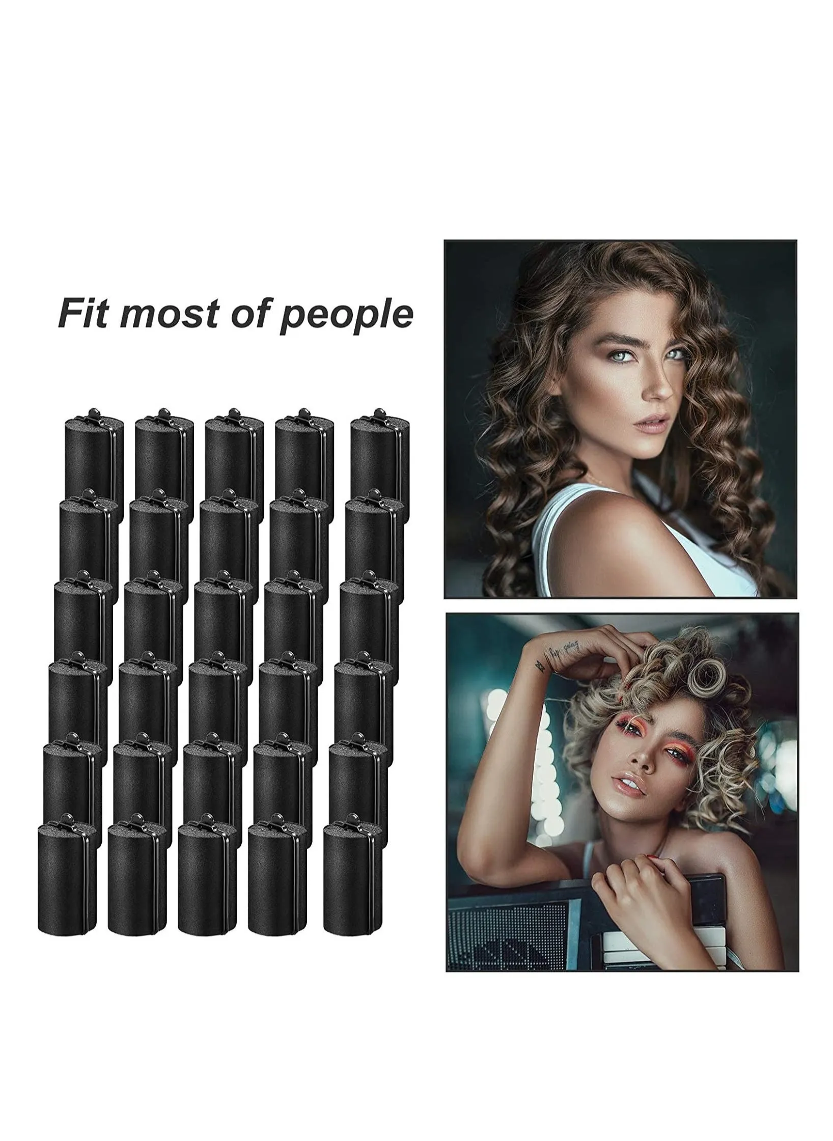 18 Pieces Satin Rollers for Black Hair Sponge Foam Silk Covered Soft Hairdressing Styling (1.42 Inch)-2