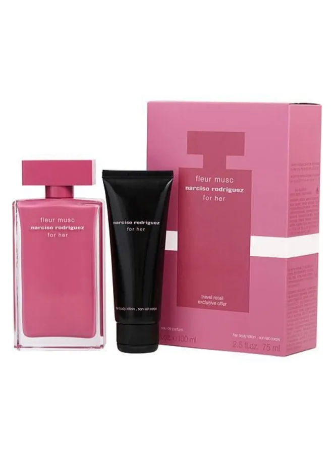 مجموعة هدايا فلور مسك مكونة من قطعتين EDP Spray 100ml, Body Lotion 75ml-1