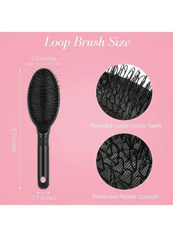 2 Pieces Loop Wig Brush Hair Extension Brush Hair Pieces Toupees Weaves Brush For Brushing Styling Detangling Natural And Synthetic Hair Wig Brush Set-2