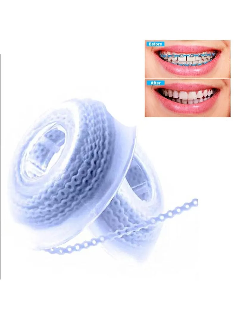 2 rolls of 2.28m each orthodontic braces rubber chain, the braces dynamic chain consists of a short filament chain (short, 0.136 in (3.3 mm),lavender purple)-1