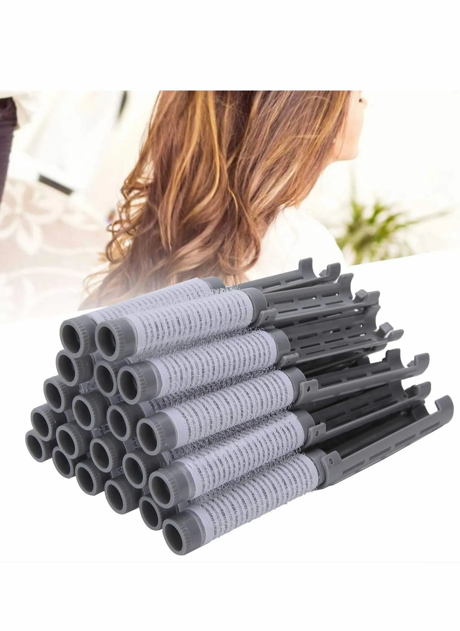 20 Pcs Hair Perm Rods, Fluffy Perming Rod, Roller Curler, Household Salon Hairdressing Tool Kit, Professional Clip Handles Styling-1