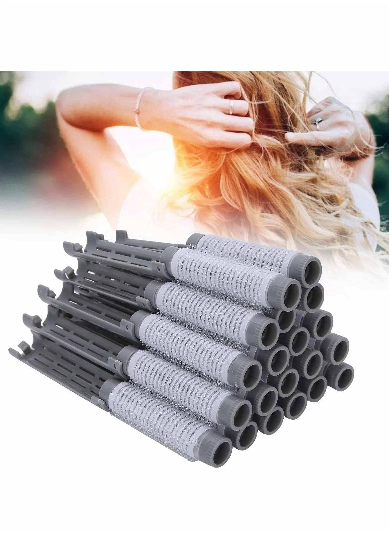 20 Pcs Hair Perm Rods, Fluffy Perming Rod, Roller Curler, Household Salon Hairdressing Tool Kit, Professional Clip Handles Styling-2