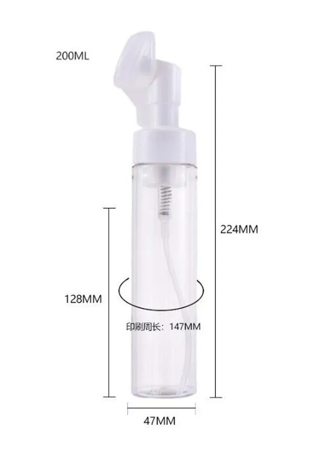 زجاجة ضغط لوشن رغوي من السيليكون سعة 200 مل، زجاجة رغوة موس التنظيف، فرشاة تدليك - تنظيف فعال - تنظيف عميق للوجه، قابلة لإعادة الاستخدام (أبيض شفاف)-2