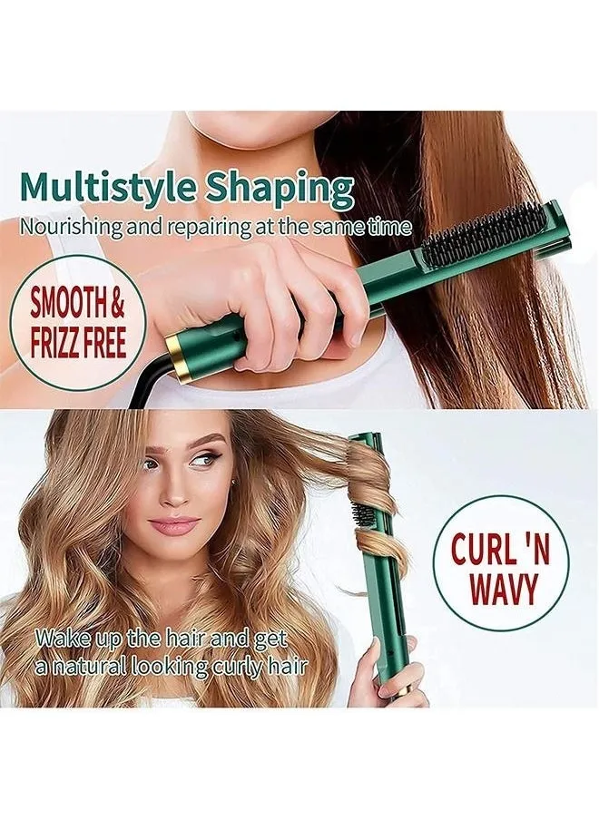 3 in 1 Flat Iron Hair Straightener and Curler, Smart Anti Perm Brush Tourmaline Ceramic for 12 Gears Temperature Setting-2