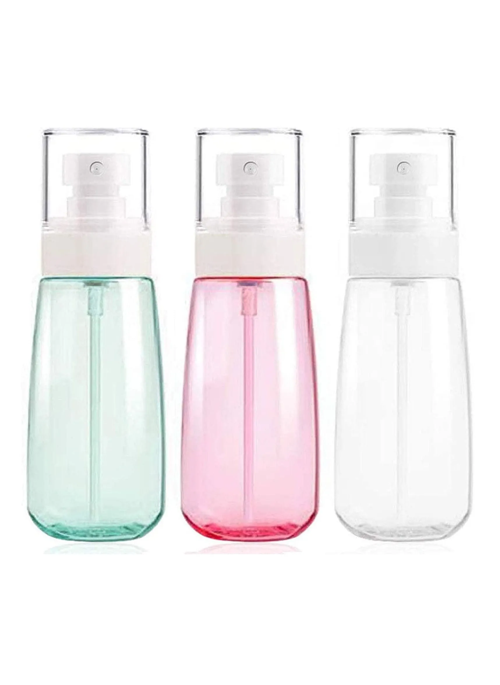 3 PCS Fine Mist Spray Bottle, 100ml Empty Cosmetic Refillable Travel Containers, Plastic Hair Spray Bottle, Sprayer for Perfume Skincare Makeup Lotion, Small Refillable Liquid Containers (Multicolor)-1