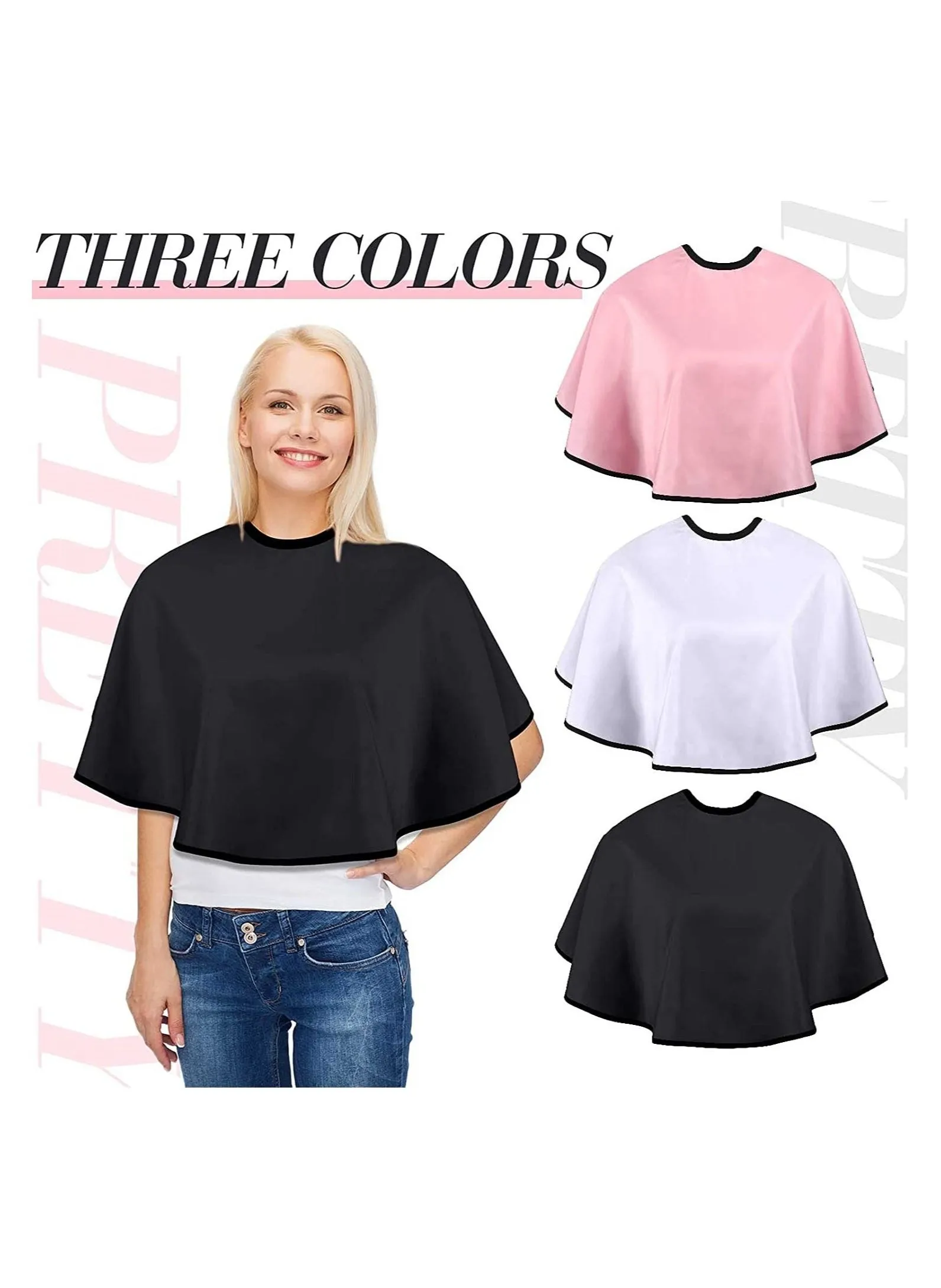 3 Pieces Makeup Capes for Clients Bibs Comb out Beard Aprons Hair Dye Styling Shampoo Salon Shorty Barber Short Smock Beauty Artist Accessories-2