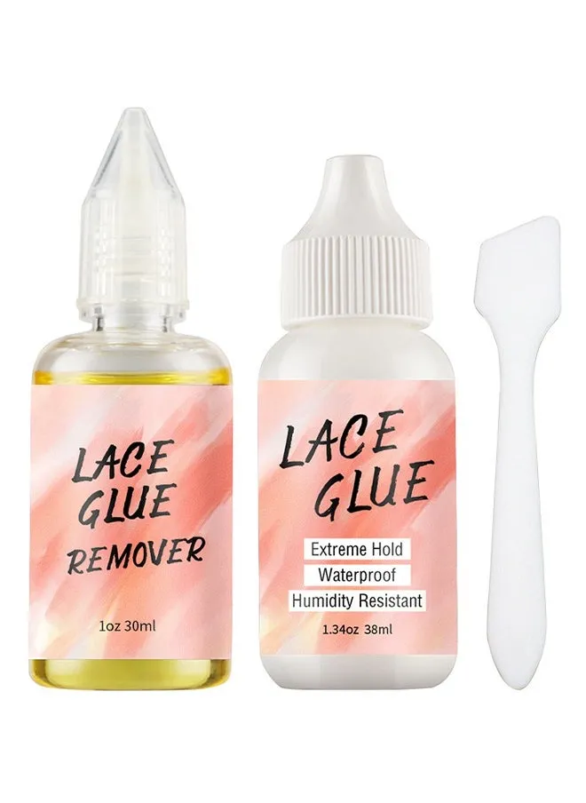 38ML Lace Wig Glue And 30ML Adhesive Remover Set, Lace Wig Glue Safe Non-Toxic Glue, Waterproof Invisible Bonding, Perfect Combination For Front Lace Wigs-1