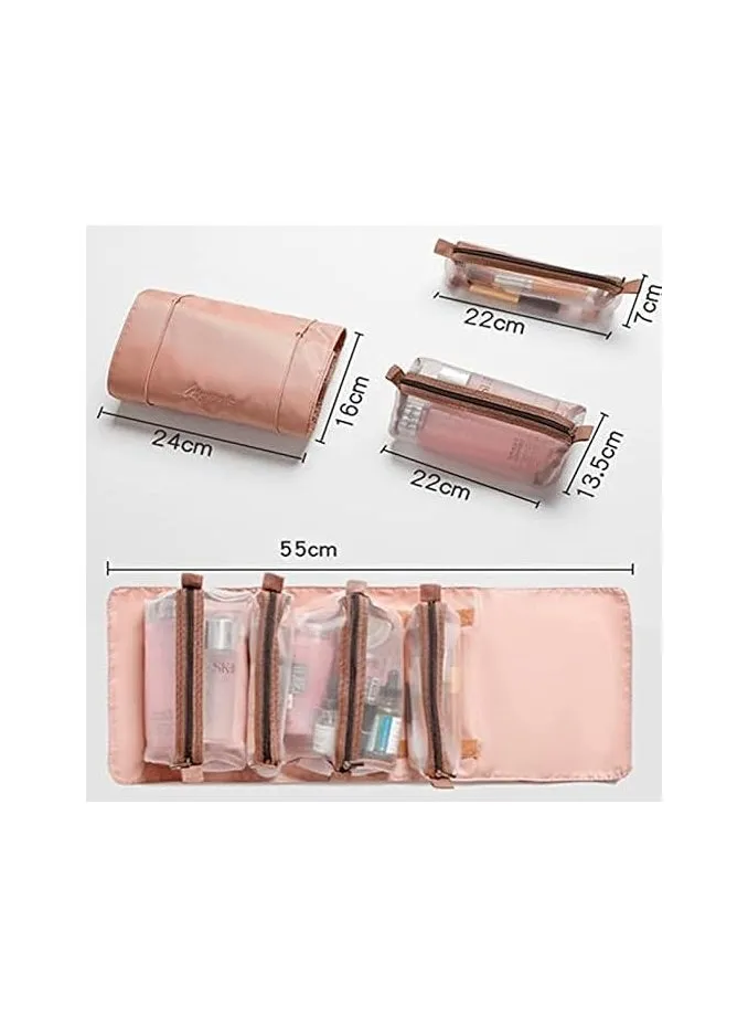 4 in 1 Clear Cosmetic Makeup Bags,Travel Makeup Bag Portable Toiletry Bag Cosmetic Organiser, Hanging Zipper Organize Bag, Waterproof Detachable Small Toiletry Bags-2