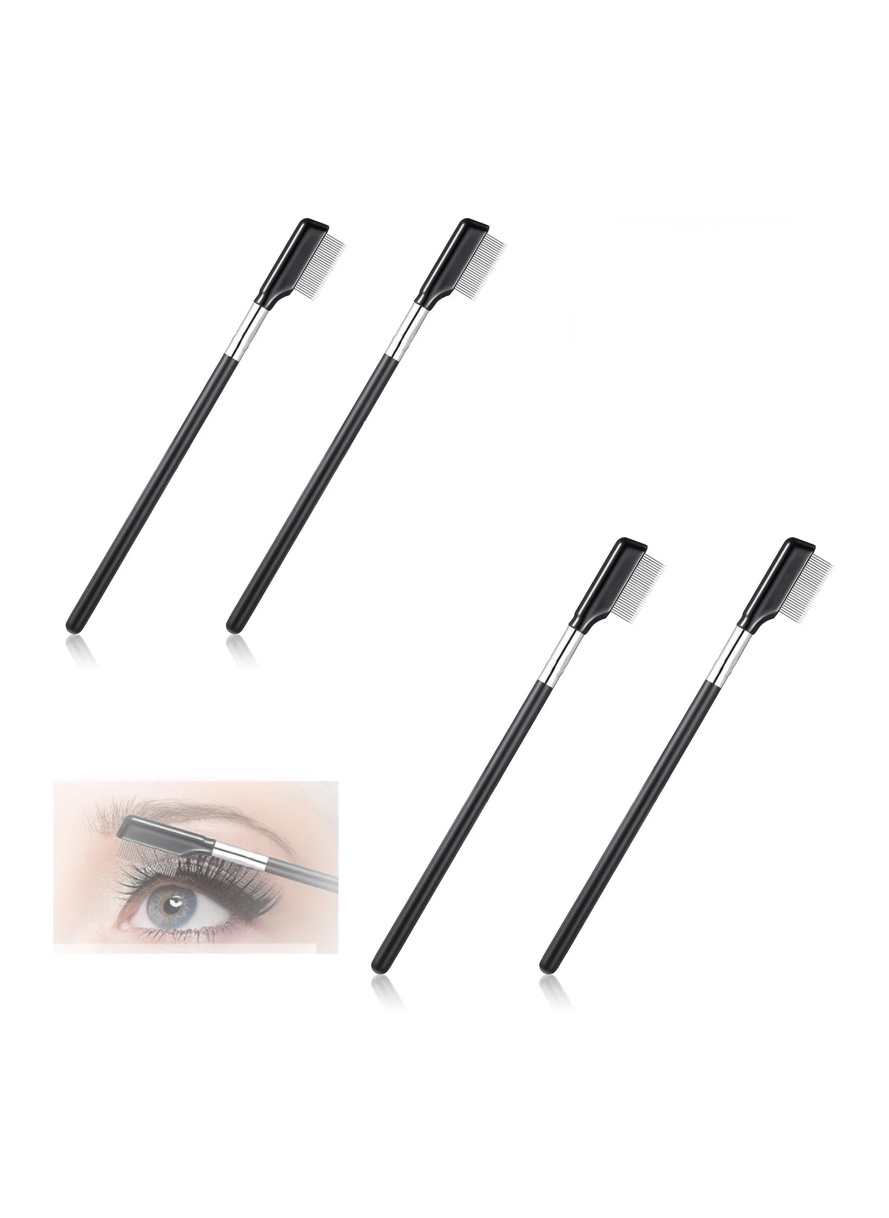 4 Metal Eyelash Brushes for Women Perfect Eyelash Separator and Comb Tool for Flawless Eye Makeup-1