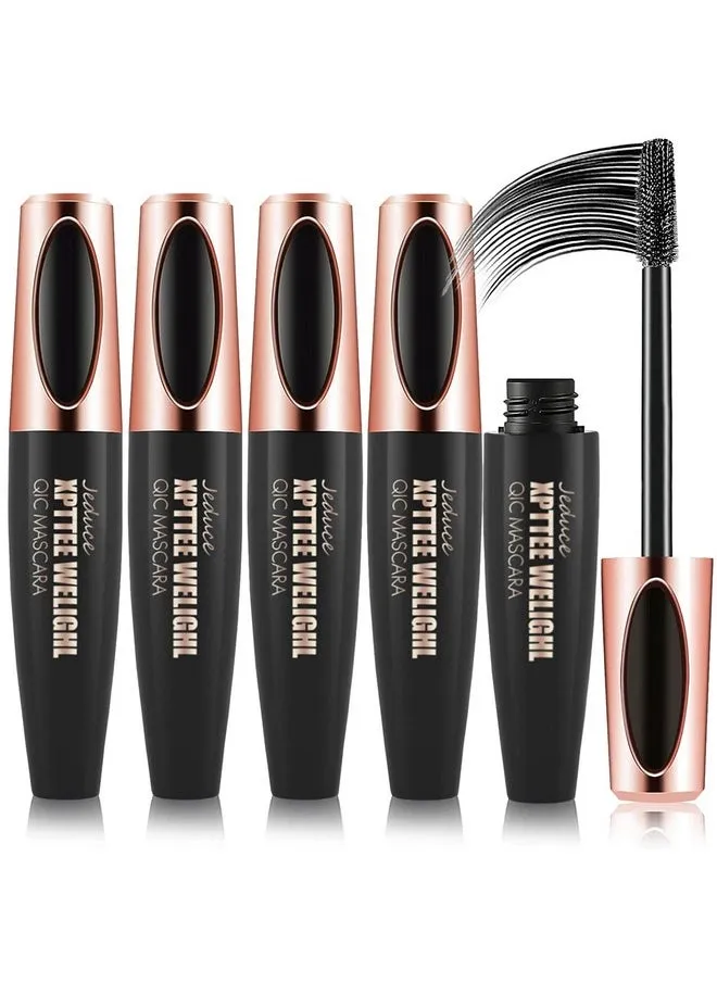 4 Pack 4D Silk Fiber Lash Mascara Extension Voluminous Fiber Mascara Waterproof & Smudgeproof Mascara Longlasting No Flaking Natural No Clumpingall Day Exquisitely Full-1