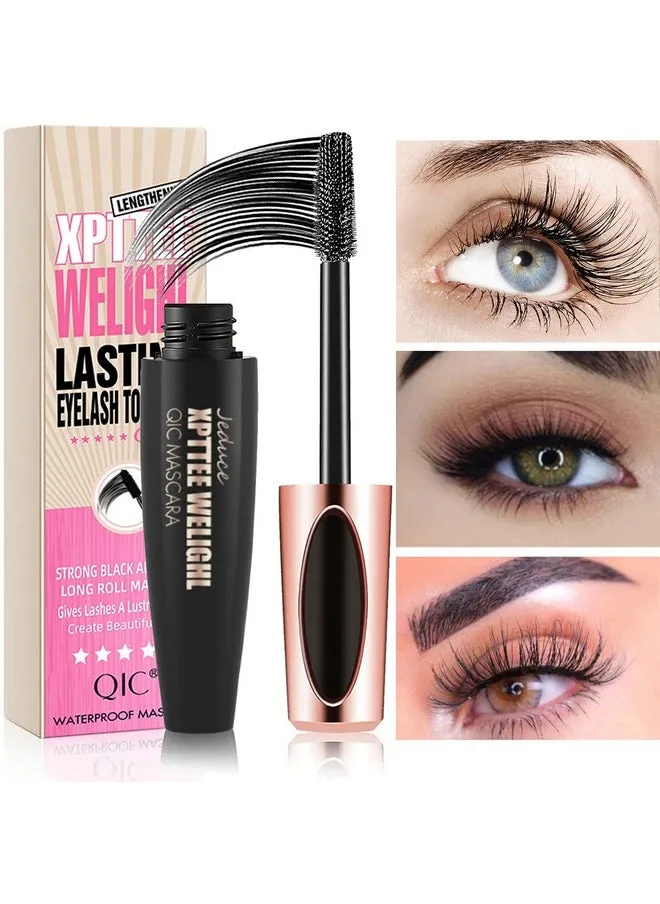 4 Pack 4D Silk Fiber Lash Mascara Extension Voluminous Fiber Mascara Waterproof & Smudgeproof Mascara Longlasting No Flaking Natural No Clumpingall Day Exquisitely Full-2