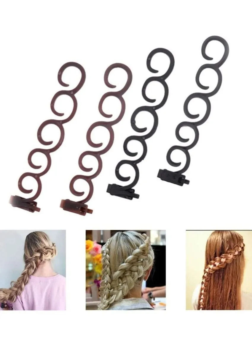 4 PCS Women Braid Plaiting Twist Braider Roller Hook Bun Maker Hair Styling Tool DIY Accessories-1