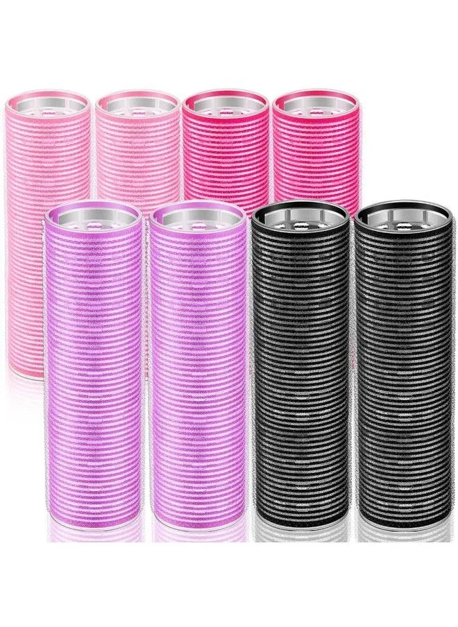 4 Pieces Assorted Hair Rollers For Bangs Aluminium Core Curler Roller Self Grip Roller Self Holding Roller Hairdressing Curler For Long Hair Bang Jumbo Roller Women Hairstyle 4.1 X 1.2 Inch-1