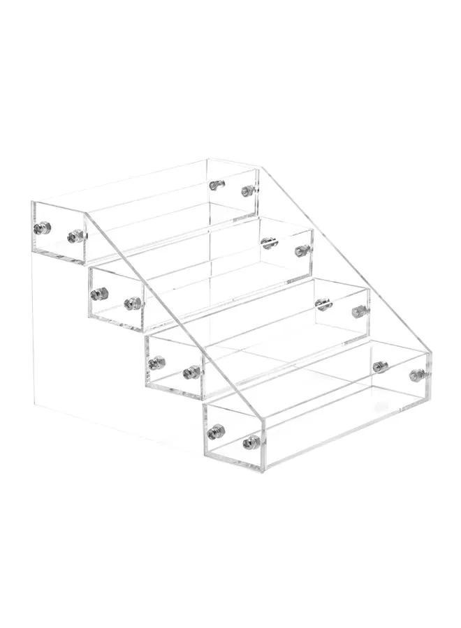 حامل للعرض بـ 4 صفوف أكريليك لعرض طلاء الأظافر شفاف-1