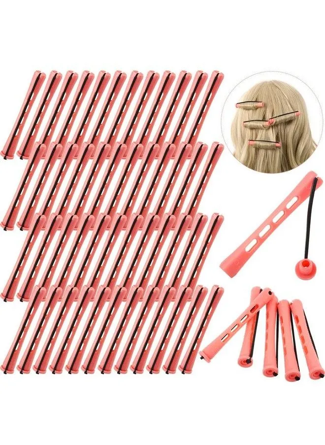 48 Pieces Plastic Pink Perm Rods Long Variety Hair Perm Rods Hair Curling Roller Rods For Women Girls Hair Hairdressing Styling Tools-1