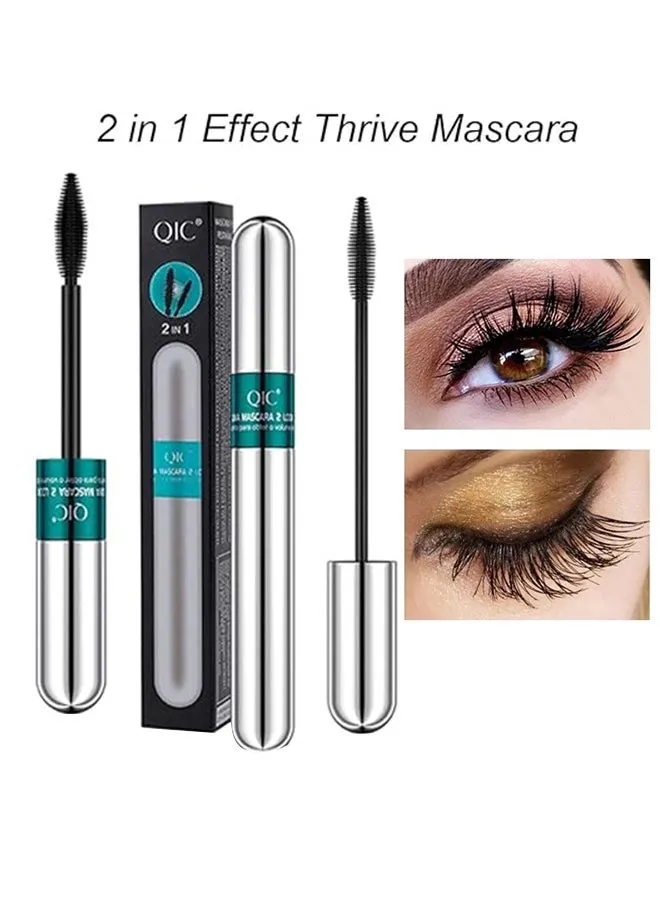 4D Silk Fiber Lash Mascara, 2 in 1 Thrive Mascara For Natural Lengthening And Thickening Effect-1