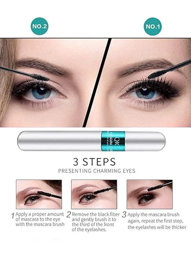 4D Silk Fiber Lash Mascara, 2 in 1 Thrive Mascara For Natural Lengthening And Thickening Effect-2