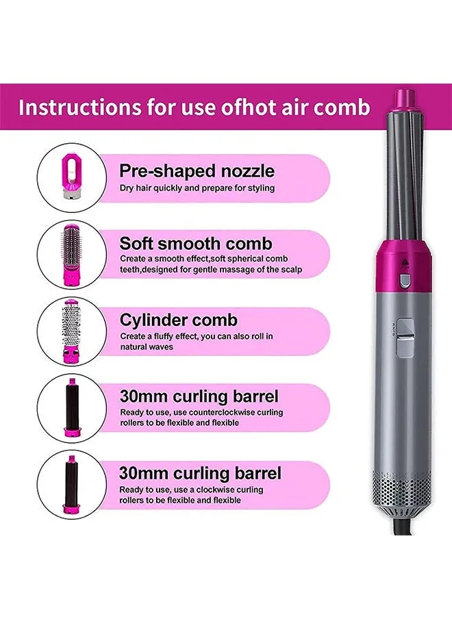 5 in 1 Hair Styler,Hair Styler Set,Portable Design with Blow Dry/Curl/Straighten,Suitable for Gift to Friends-2