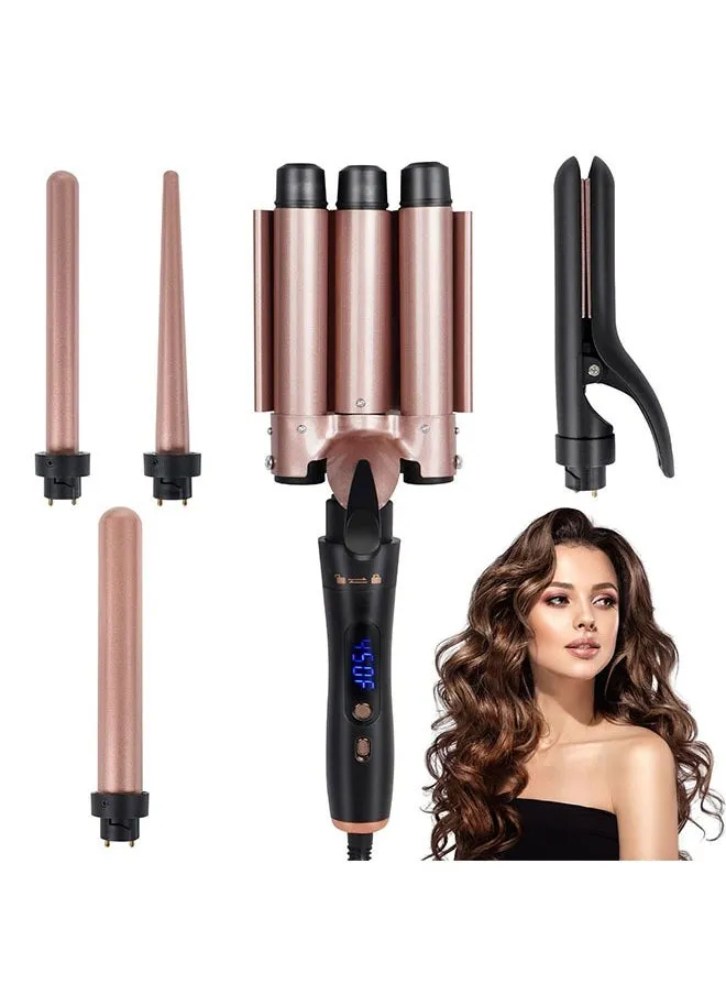 5-in-1 Professional Hair Curling Wand Set, Instant Heat Curling Iron with 5 Interchangeable Ceramic Barrels, Fast Heating Hair Styler for Salon-Quality Curls and Waves-1