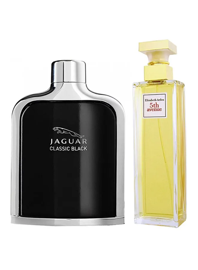 مجموعة هدايا مكونة من ماء عطر 5th أفينيو وماء تواليت جاجوار كلاسيك بلاك EDT 100Ml, EDP 125ملليلتر-1