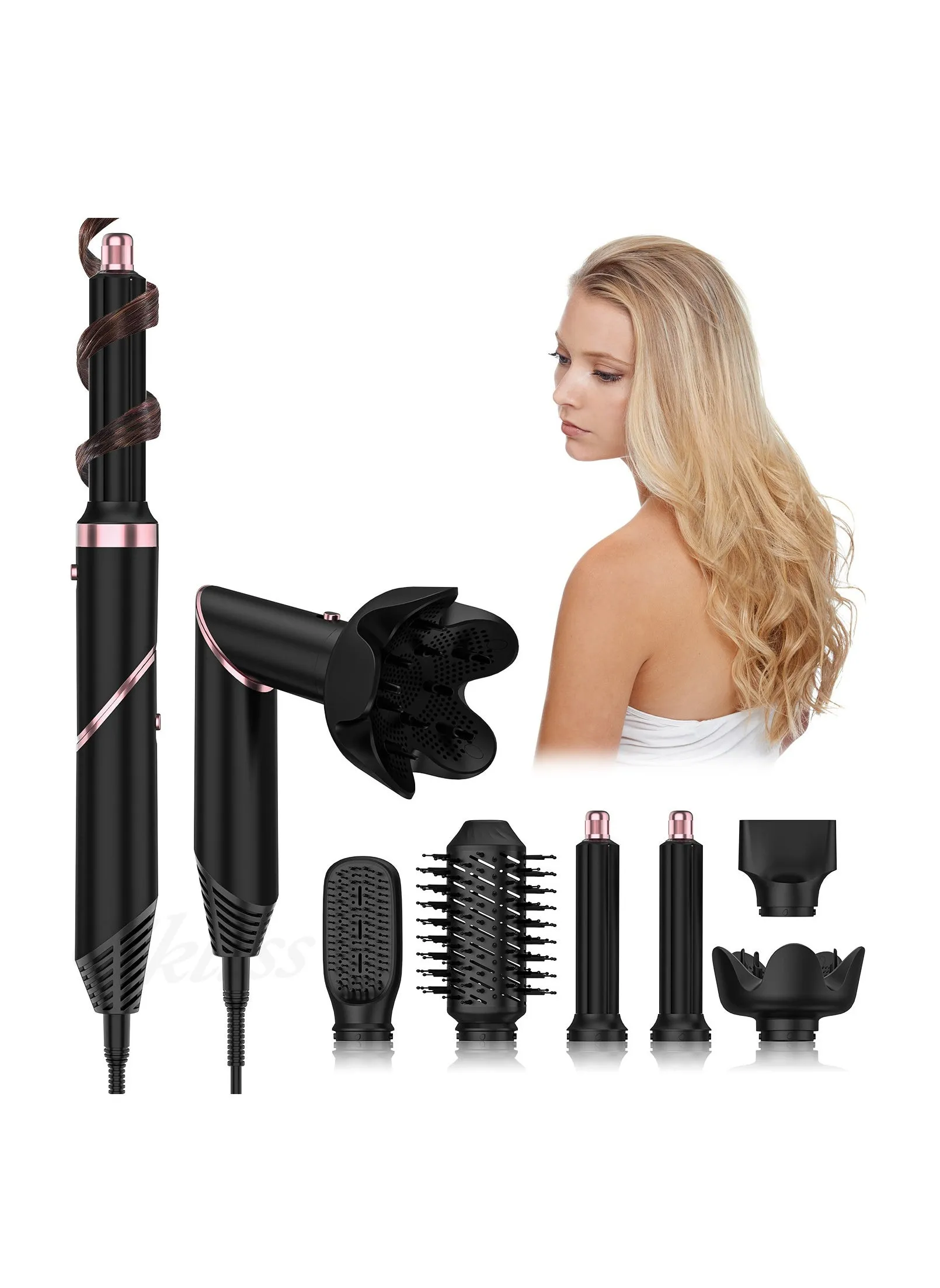 6 In 1 Quality Hairdryer Comb Hot Air Comb For Curling And Straightening Hair Automatic Straight Hair Comb And Hair Dryer-1