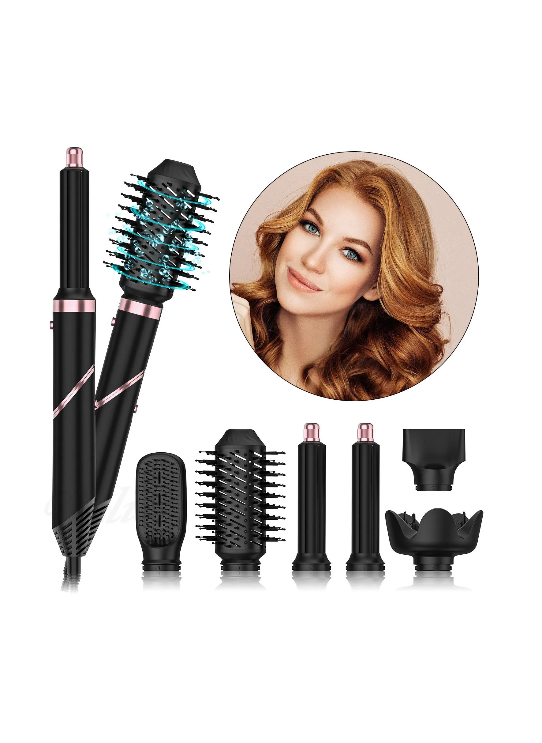 6 In 1 Quality Hairdryer Comb Hot Air Comb For Curling And Straightening Hair Automatic Straight Hair Comb And Hair Dryer-2