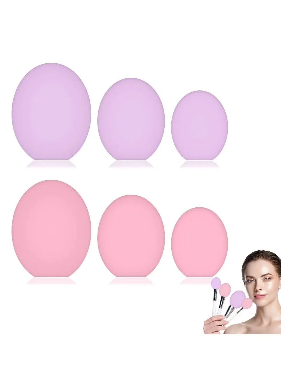 6-Pack Silicone Makeup Brush Cover, Silicone Makeup Brush Protector Cap, Makeup Brush Dust Cover, Travel Makeup Brush Holder, Reusable Makeup Brush Case for Brush Storage Ladies and Girls (3 Sizes)-1