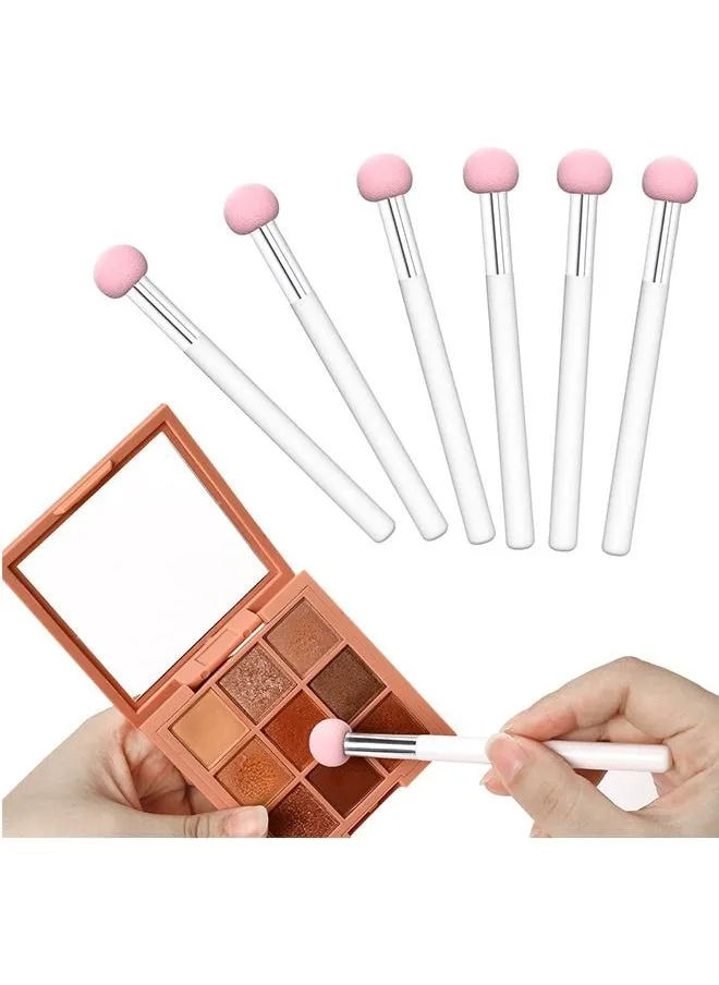 6pcs Sponge Makeup Applicator With Handle, Sponge Eyeshadow Applicators Makeup, Eyeshadow Sponge Brush, Cotton Eye Makeup Eyeshadow Brushes for Women Girls 4.7 inch Long Washable-1