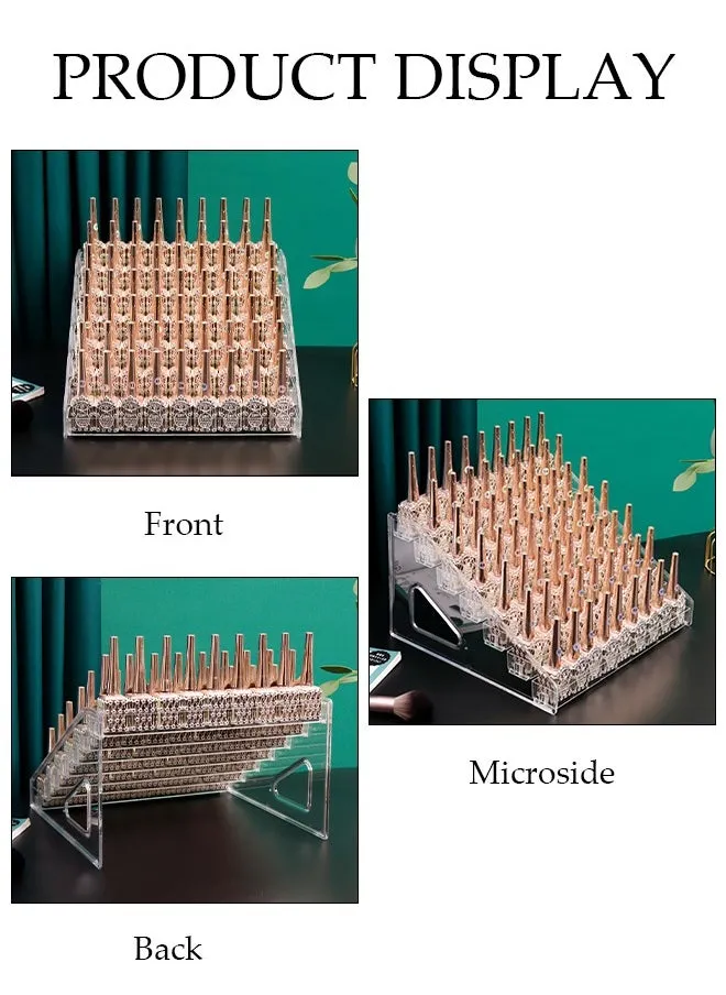 حامل عرض طلاء الأظافر الشفاف من 7 طبقات بسعة كبيرة 63 شبكة للنساء رف تخزين مستحضرات التجميل الأساسي طلاء الأظافر الشفاف المتدرج رف عرض المنتج صندوق عرض تخزين سطح المكتب-2