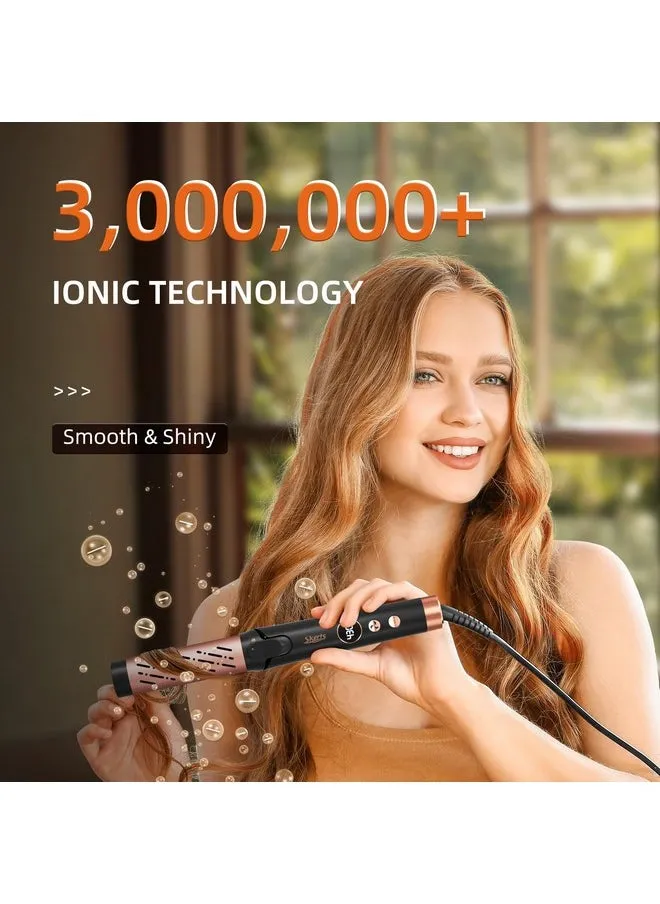 مكواة تجعيد الشعر من Airflow Styler 360 درجة، 5 درجات حرارة قابلة للتعديل، مكواة تجعيد وتجعيد الشعر 2 في 1، مكواة تجعيد مع مكواة تجعيد الهواء الأيونية الباردة للشعر الطويل والقصير-2