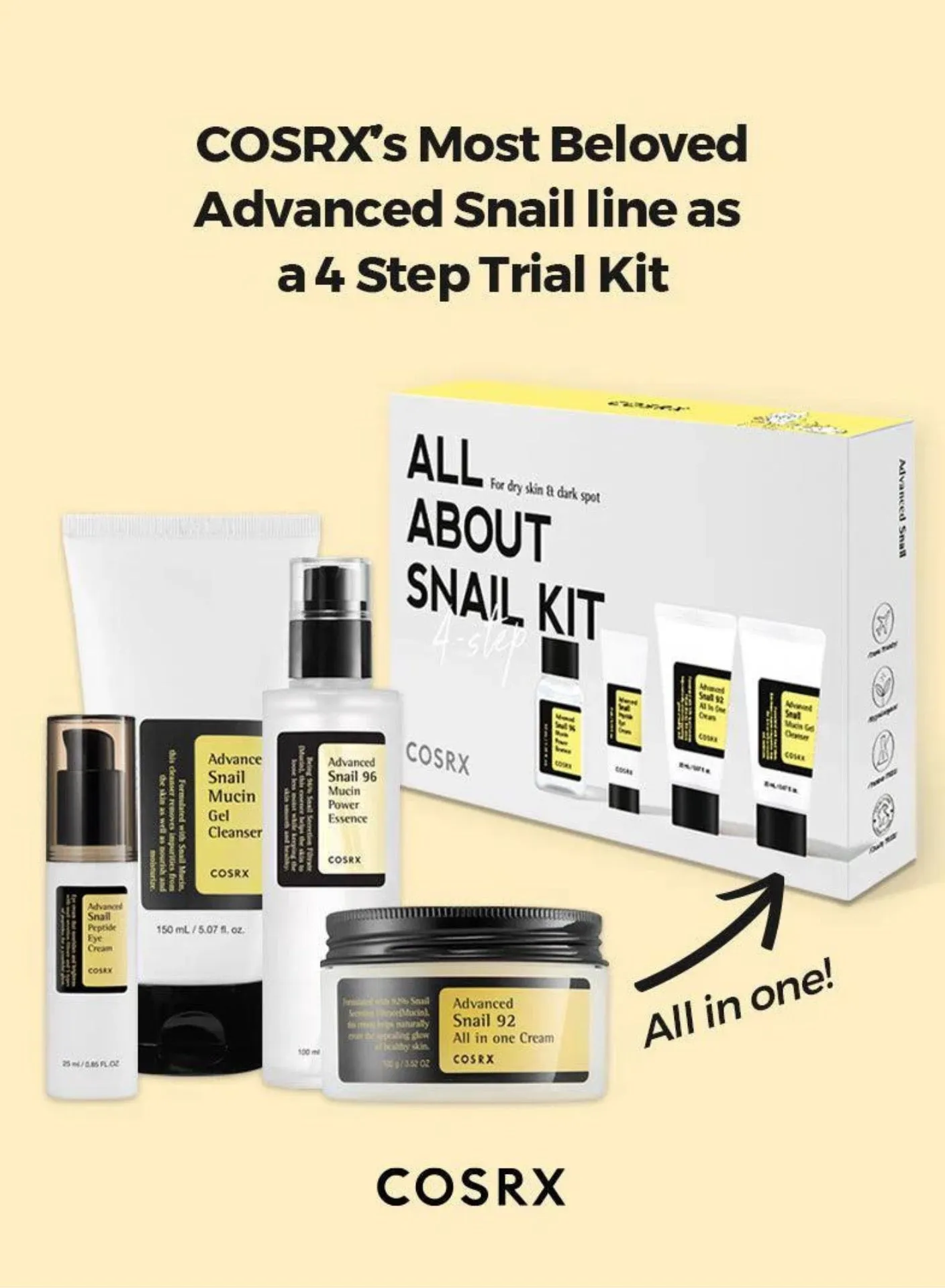 مجموعة All About Snail Kit، أساسيات العناية بالبشرة المحبوبة المكونة من 4 خطوات مملوءة بموسين الحلزون لإصلاح البشرة وترطيبها وتهدئتها بشكل مثالي-2