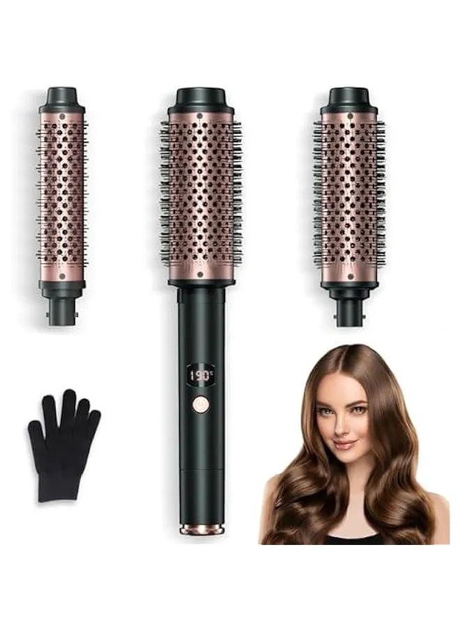 All-in-One Heated Round Brush for Styling, Dual Voltage for Travel - 1.2/1.5/1.75 Inch Thermal Brush with Multiple Temperature Settings for Voluminous Curls and Blow Outs-1