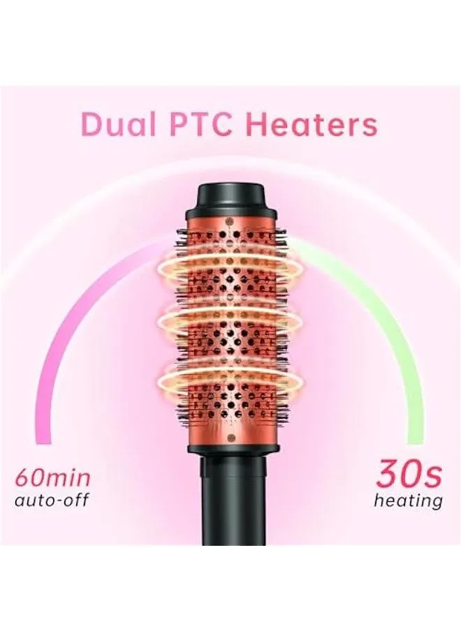 All-in-One Heated Round Brush for Styling, Dual Voltage for Travel - 1.2/1.5/1.75 Inch Thermal Brush with Multiple Temperature Settings for Voluminous Curls and Blow Outs-2