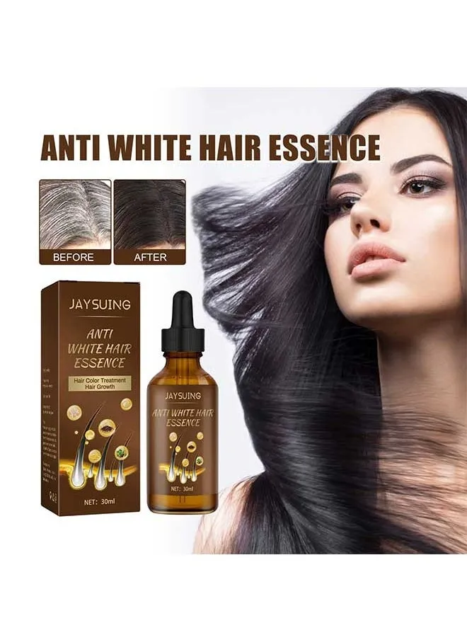 Anti White Hair Essence 30ml, Dark Anti Graying Hair Serum for Men and Women, Nutrient Natural Darkening, Promoting Healthier and Thicker Hair-1