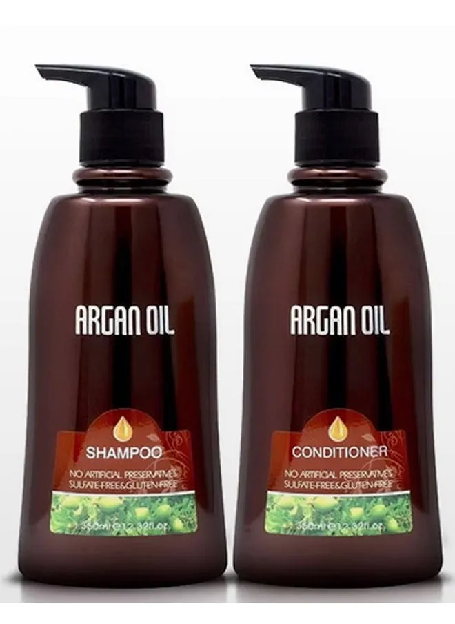 Argan Oil Shampoo and Conditioner Free of Sodium Sulfate and Gelatin 350+350ml-1