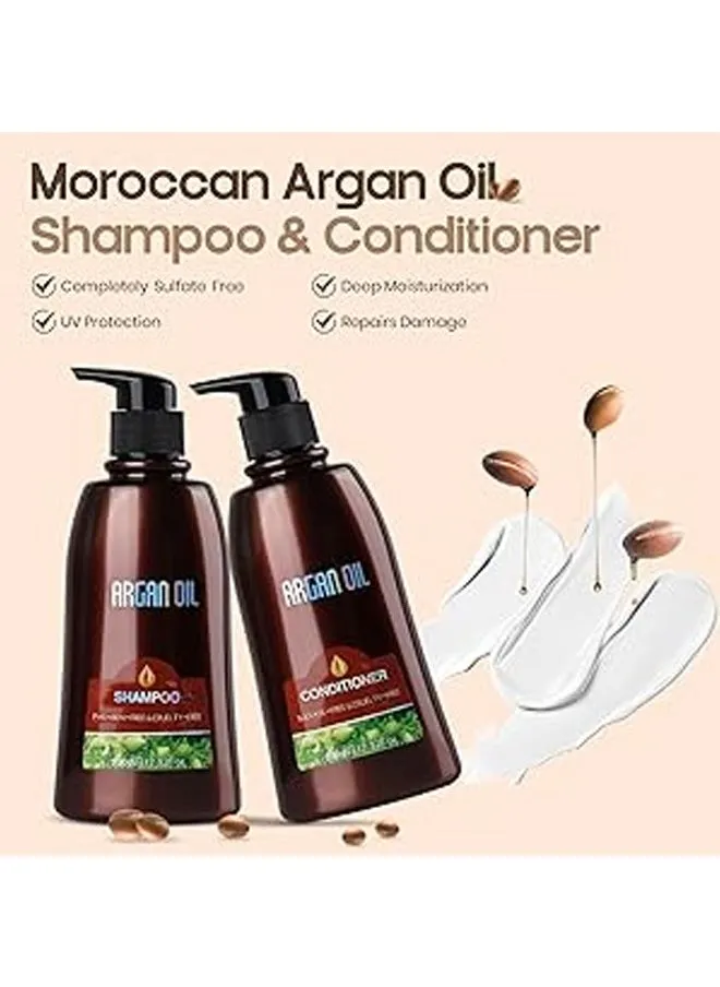 Argan Oil Shampoo and Conditioner Free of Sodium Sulfate and Gelatin 350+350ml-2