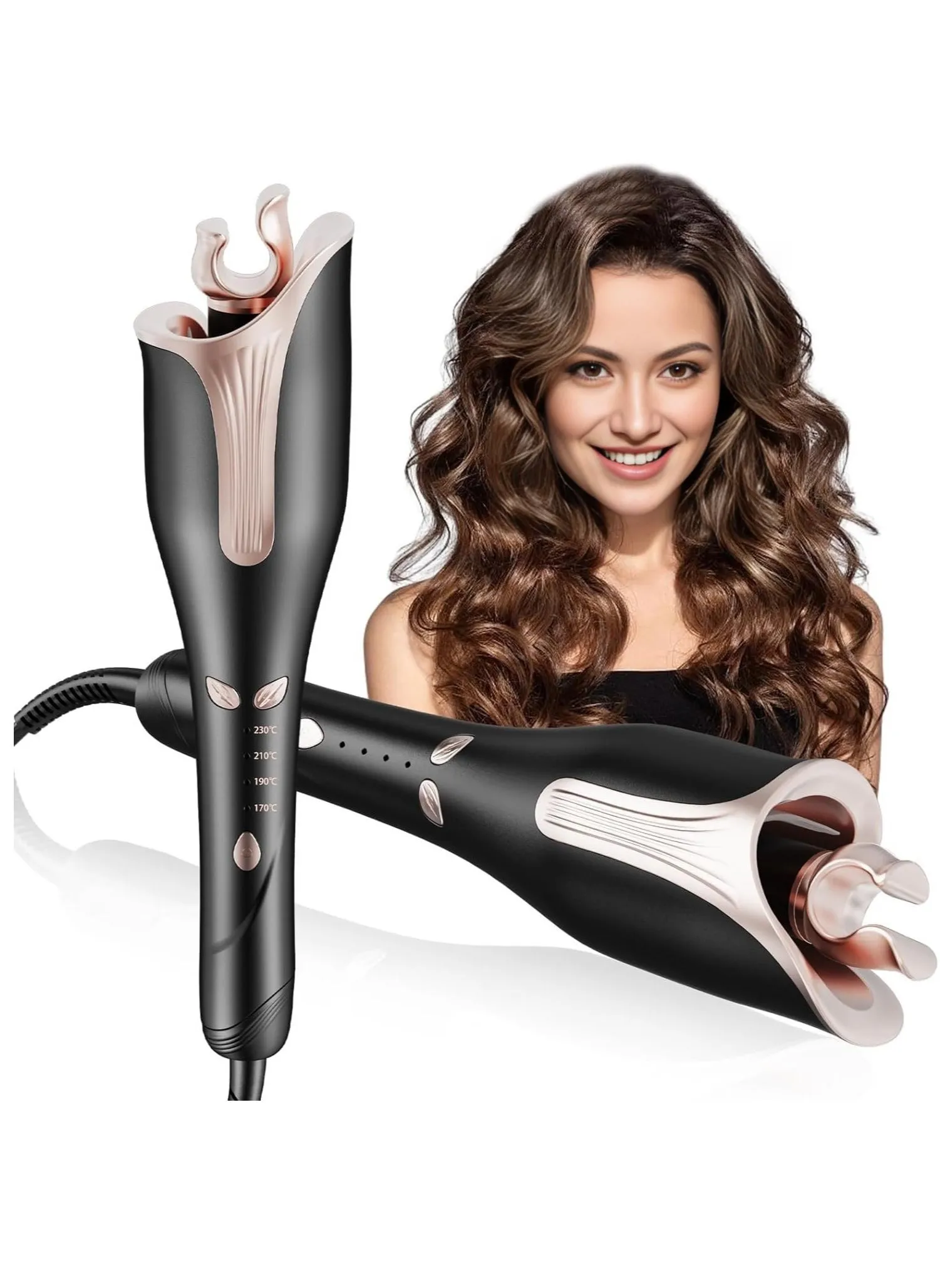 Automatic Curling Iron 1 inch Rotating Curling Iron Automatic Hair Curler Beach Waver Curling Iron for Long & Medium Hair with 4 Temp, Dual Voltage, Anti-Scald-1