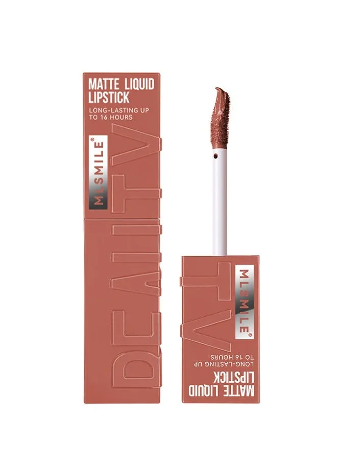 Beauty Matte Liquid Lipstick Long Lasting Up To 16 Hous,Nude Velvet Lip Gloss Lip Stain Can Let Your Lip Look Fuller(02#)-1