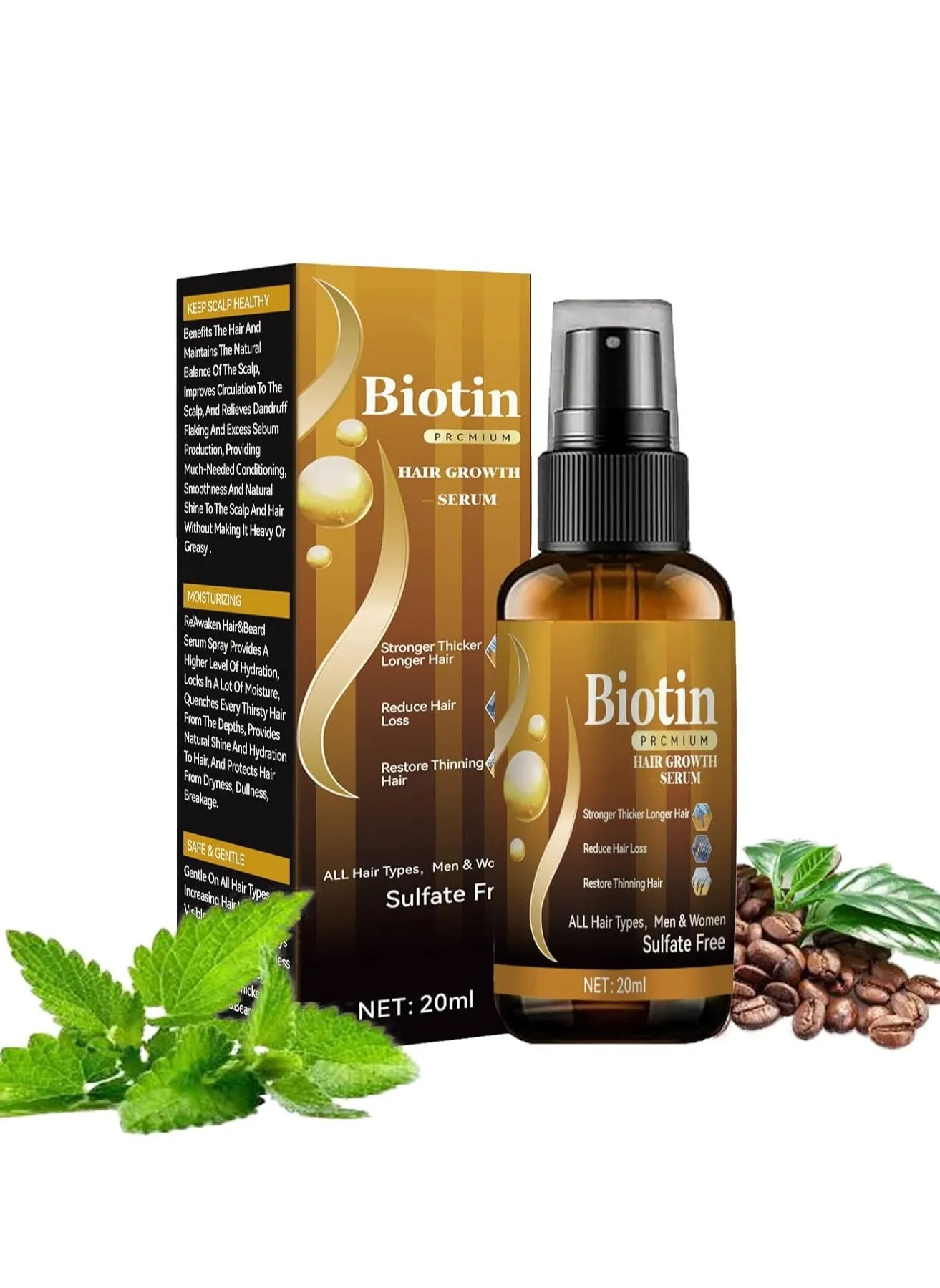 Biotin Hair Essential Oil Spray, Hair Regrowth Spray, Biotin Thickening Herbal Serum, Anti Hair Loss Serum For Hair Growth And Hair Loss, Hair Regrowth For Thicker Longer Fuller Hair-1