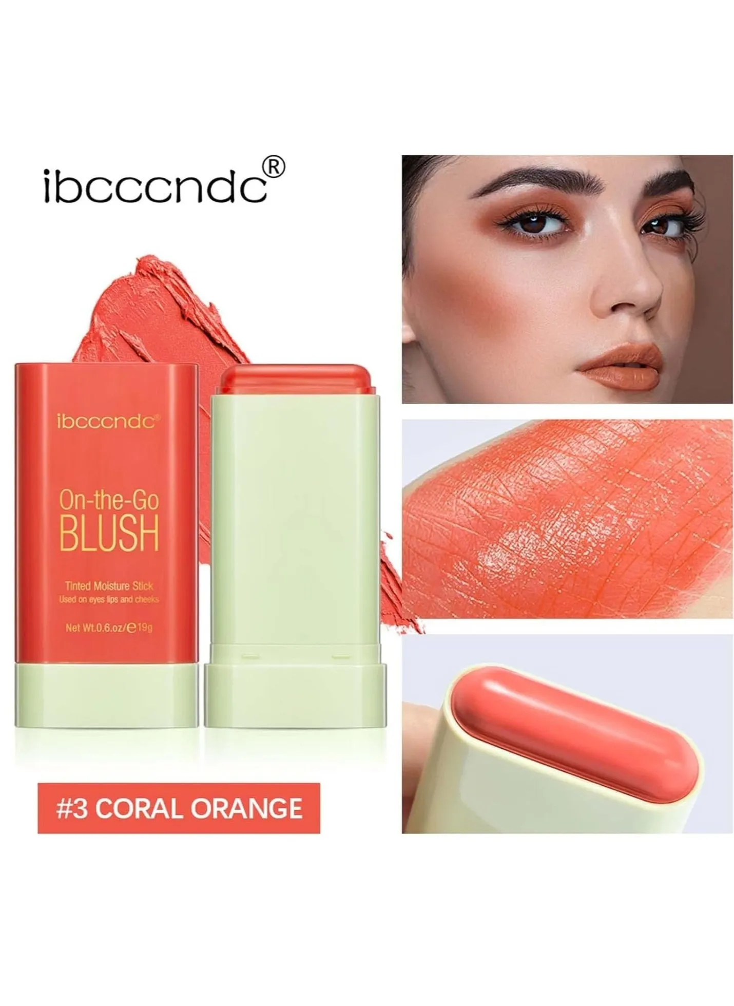 Blush Stick ، كريم أحمر الخدود لشفاه عيون الخدين ، أحمر الخدود الطبيعي مع مقاوم للماء مقاوم للعرق ، عصا صلبة ملونة مع مكياج طويل الأمد عاري متعدد الاستخدامات أحمر الخدود الكريمي-1