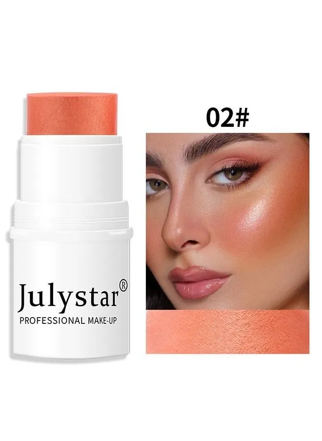 Blush Stick Blush Makeup Wand, Cream Blush For Cheeks Tint,Long-Wearing,Natural-Looking Face Foundation Blush Makeup for Daily Wear 3D Wonder Stick, Orange-2