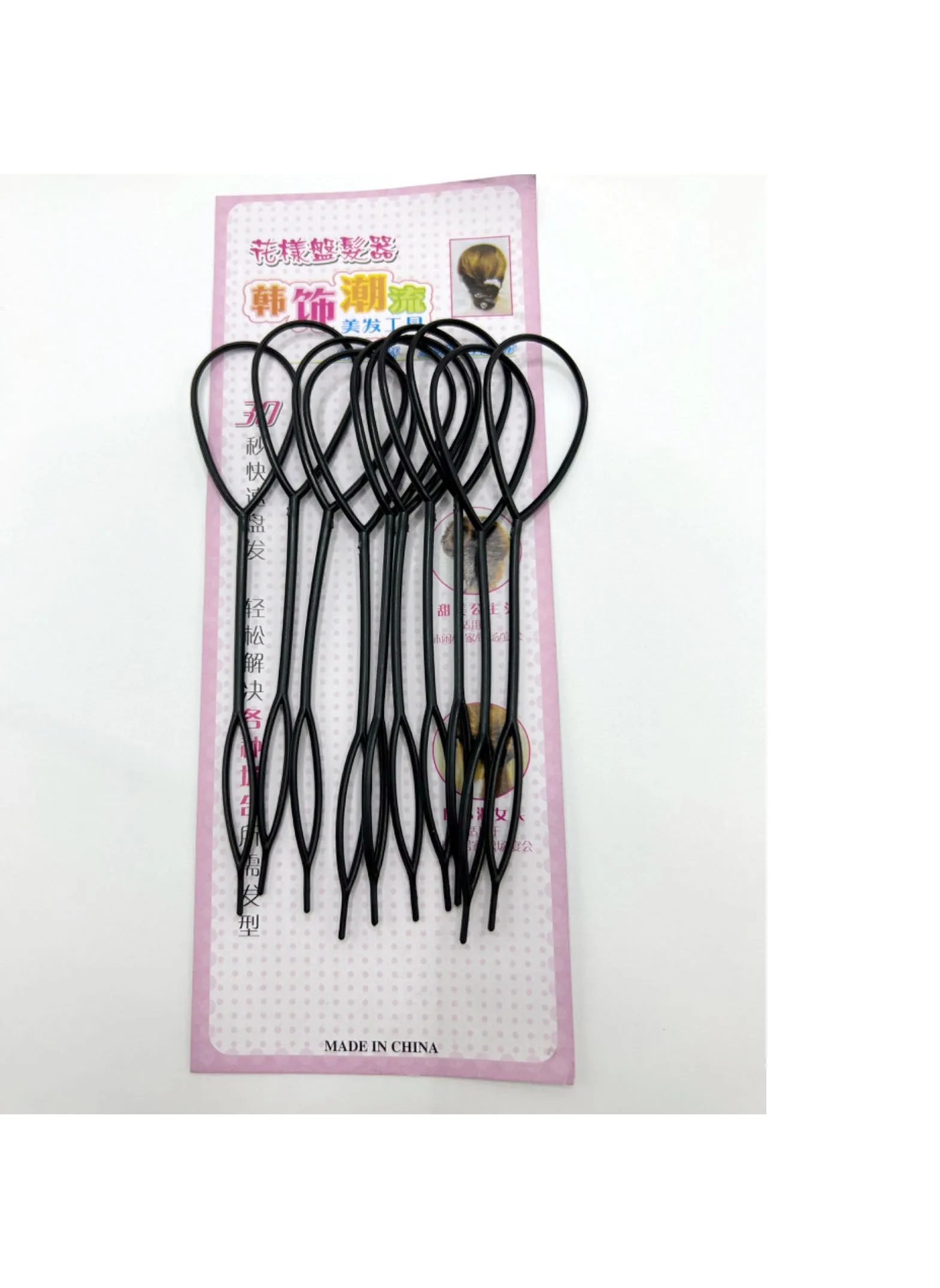 Braiding Tool Hair Bun Maker10 small [card packaging] 10 a set of [black] thick 10 small [card packaging] 10 a set of [black] thick-1