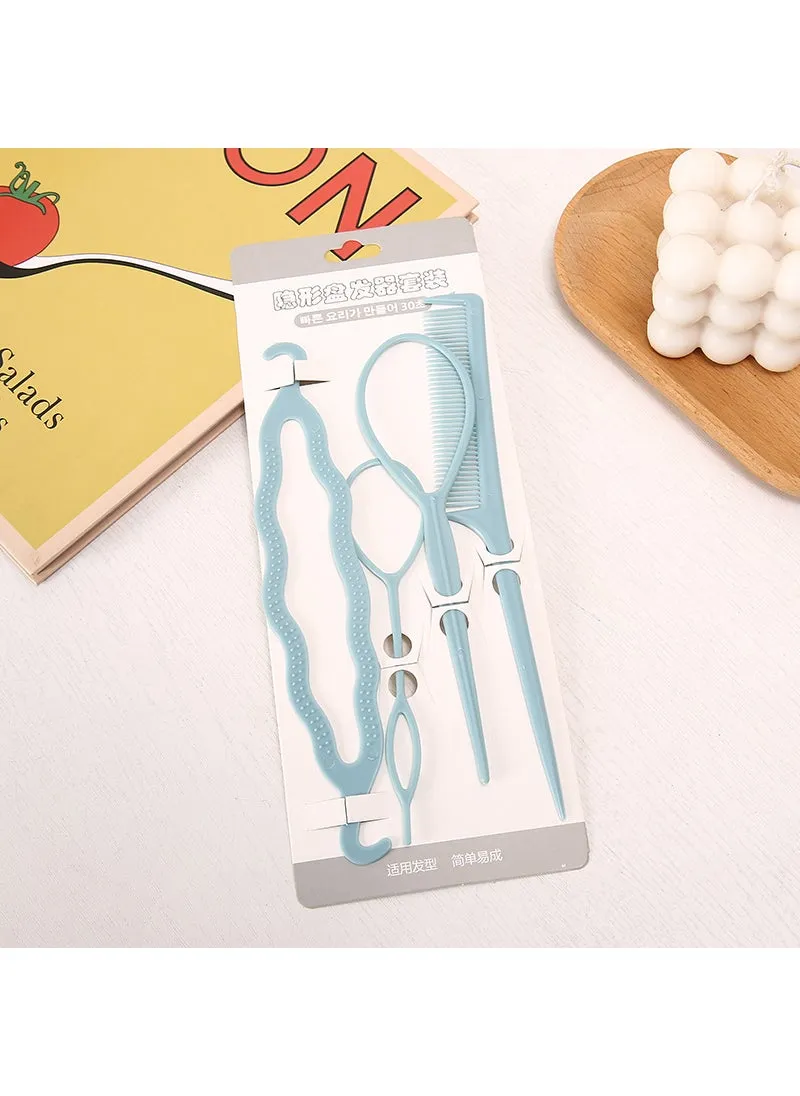 Braiding Tool Hair Styling Accessories Light blue [four-piece set]]-1