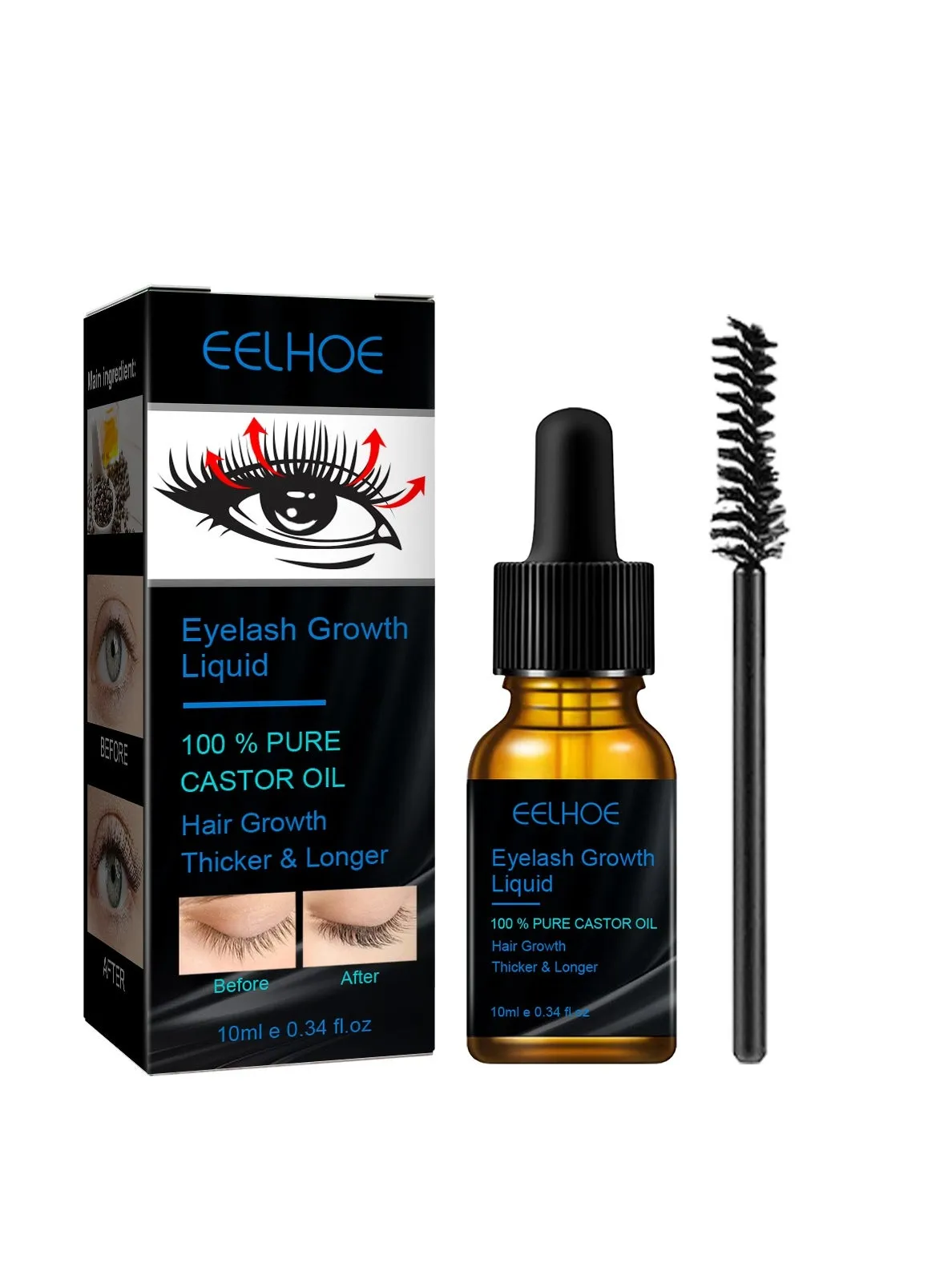 Castor Oil Mascara - Naturally Thick, Lengthening, Curling, and Nourishing Eyelash Serum-1